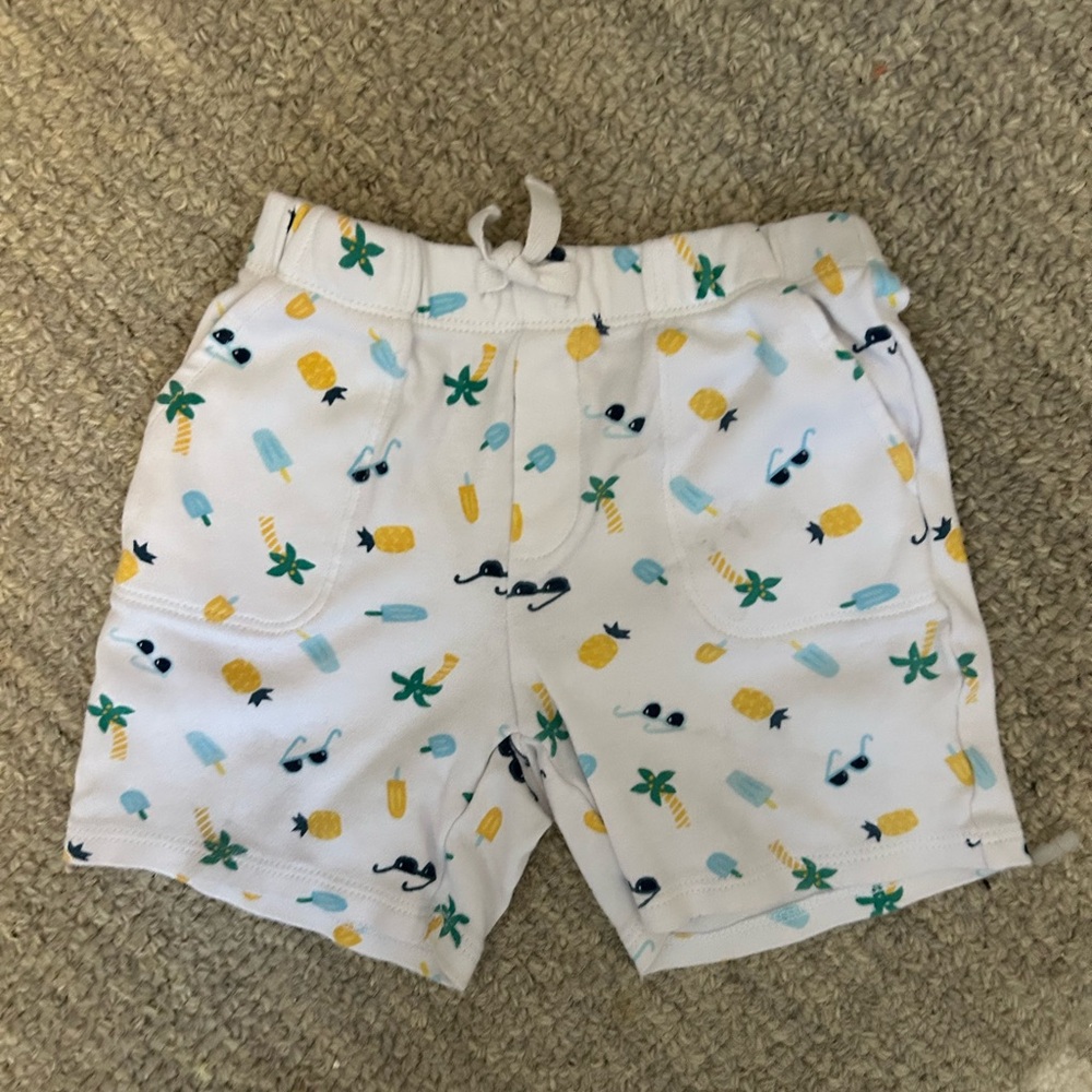Gymboree White and Yellow Celestial Print Shorts